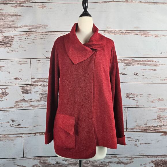 Beyond Threads Alpaca Wool Cardigan Red Size Medium - Picture 2 of 10